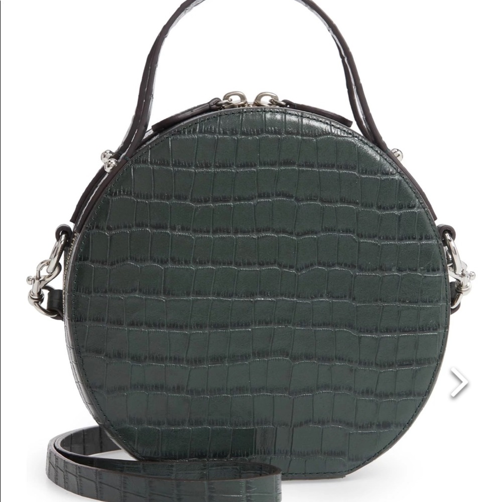 Rebecca Minkoff Jody Croc Embossed Leather Circle Crossbody Bag